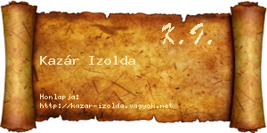 Kazár Izolda névjegykártya